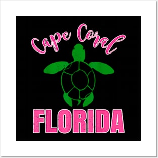 Cape Coral Florida Vacation Beach Family Group Turtle Posters and Art